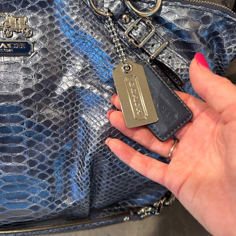 Coach Madison Python Embossed Denim Blue Leather … - image 3